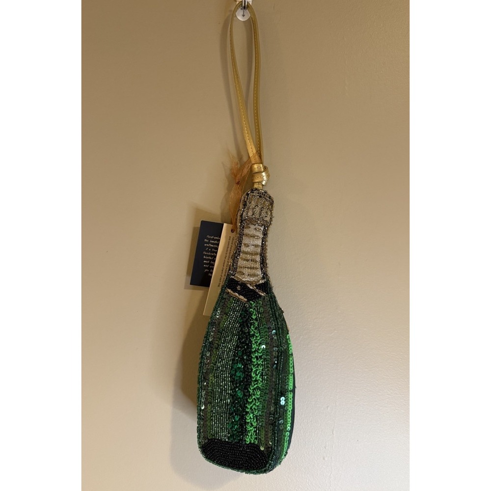 Handmade In India Champagne Bottle Shaped Beaded Bag Wristlet Viral TJMaxx - Picture 2 of 2